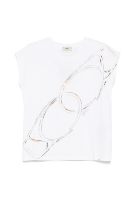 white-logo-print-cap-sleeve-t-shirt