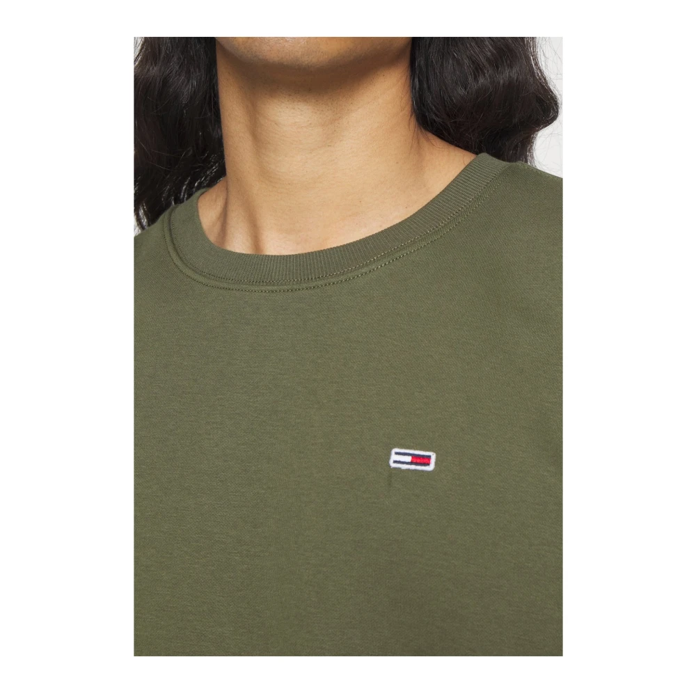 Tommy Jeans Effen Sweatshirt Green Heren