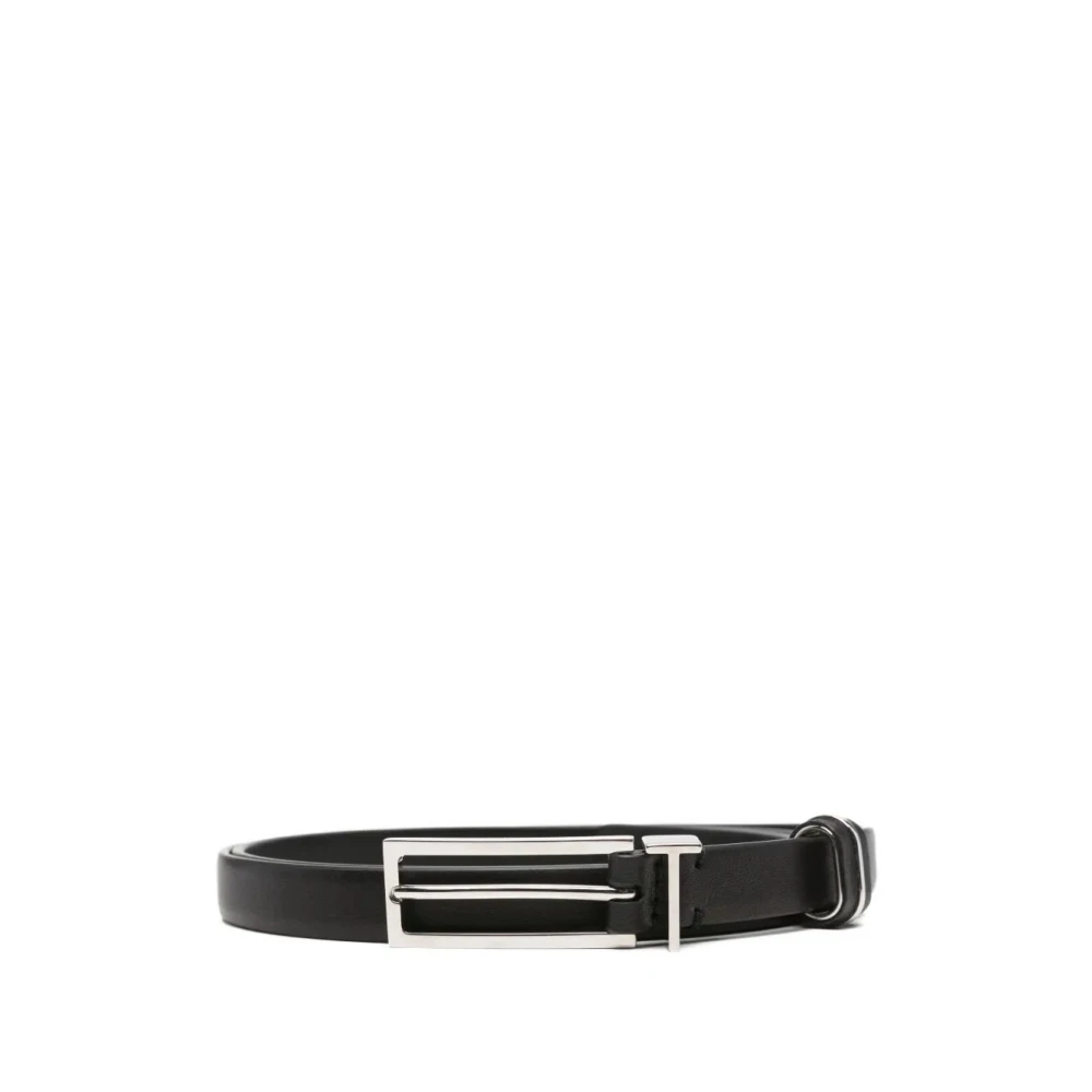 Tom Ford Men's Black Metal Loop Leather Belt