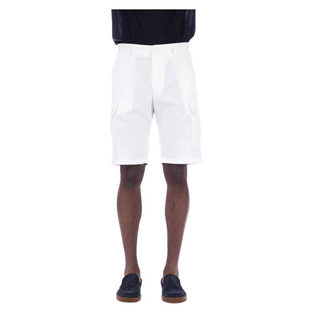 Tagliatore Witte Bermuda Shorts van Katoen White Heren