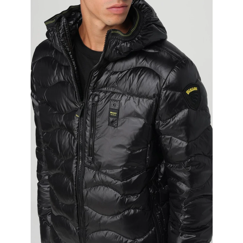 Blauer Zwarte Wave Jas Black Heren