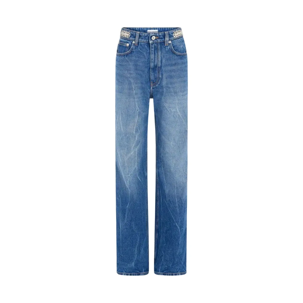 Paco Rabanne High-waisted Jeans met Metalen Detail Blue Dames