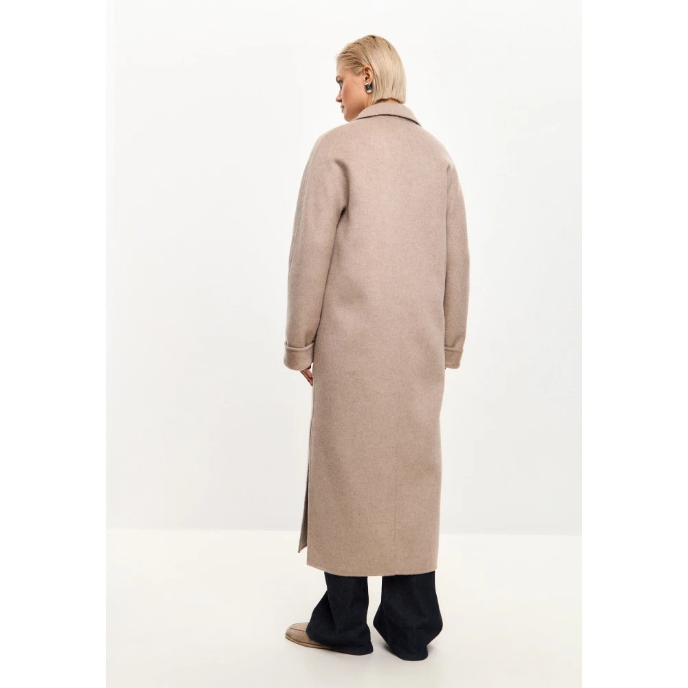 Cesare Gaspari Klassieke Luxe Lange Jas Rosie Roze Pink Dames