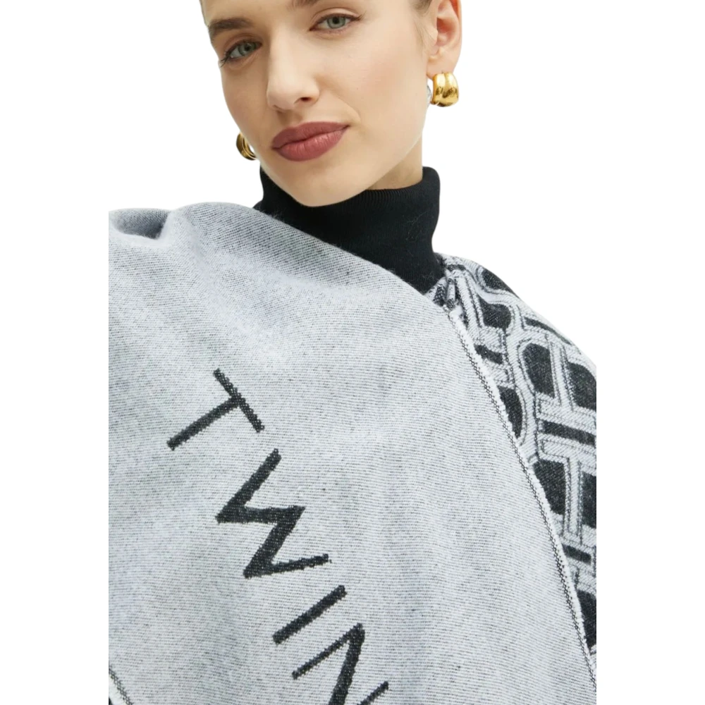 Twinset Stijlvolle Poncho voor Modieuze Looks Black Dames