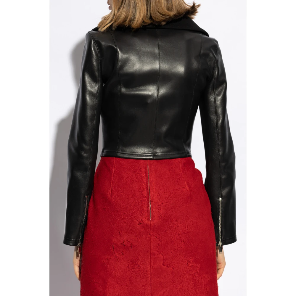 alexander mcqueen Leren jas Black Dames