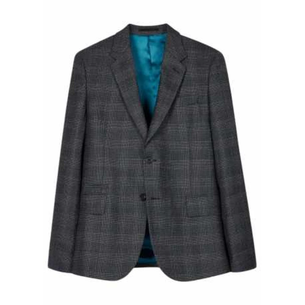 Paul Smith Bruin Blauw Wit Geruit Blazer Blue Heren