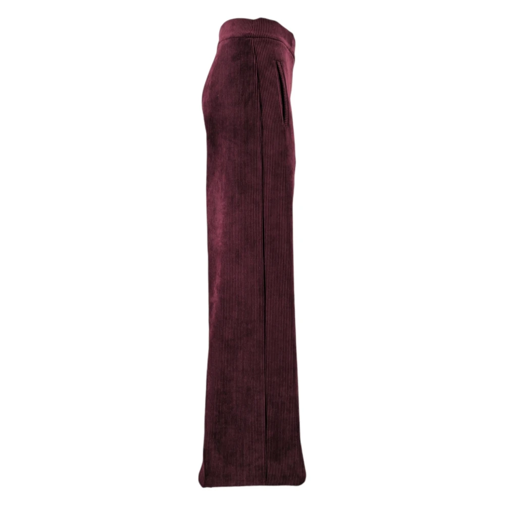 D.Exterior Bordeaux Fluweel Wijde Pijp Broek Red Dames