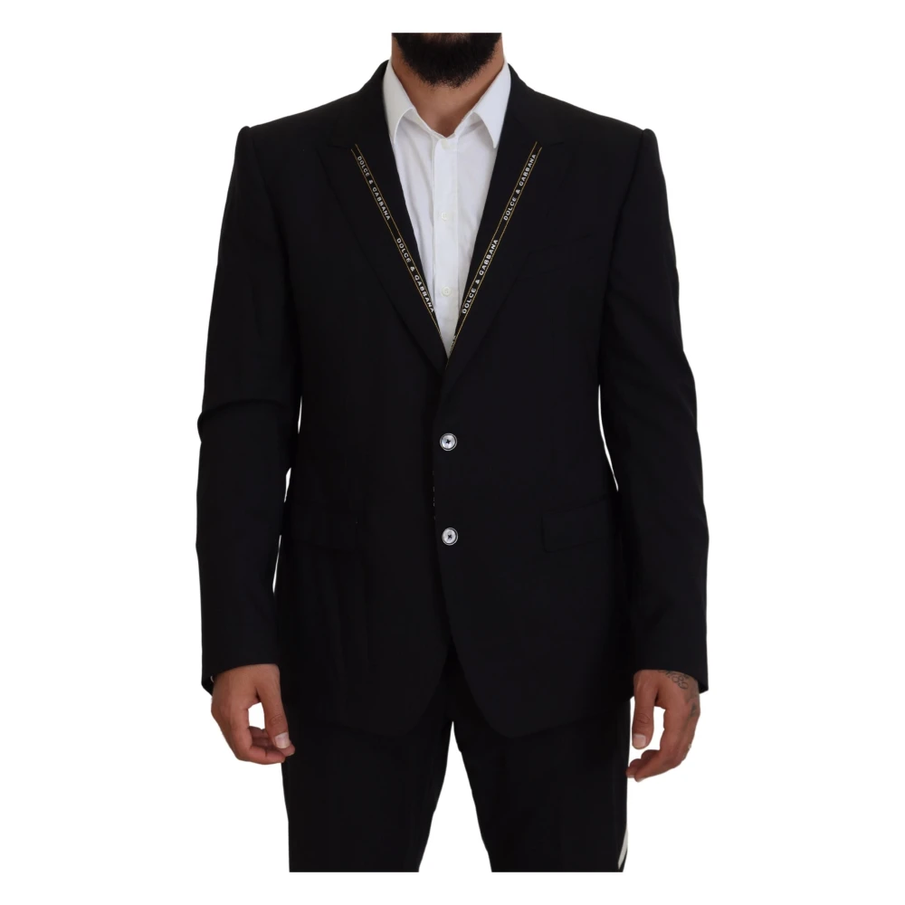 Dolce & Gabbana Men's Black Wool Stretch Slim Fit Jacket Blazer