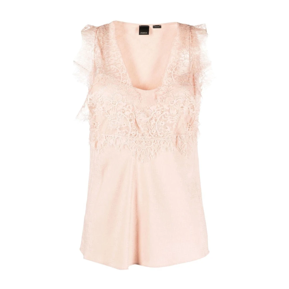 Pinko Women's Beige Sleeveless Tops, S, Talesia Top