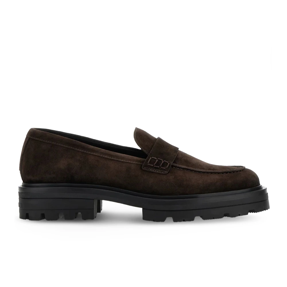 Hogan Men's Brown Loafers, 7 Uk, Saddle Moccasins With Extra-Light Sole