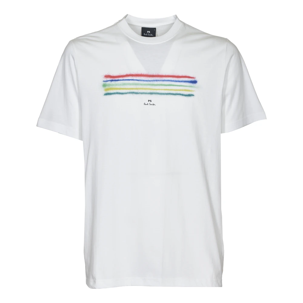 Paul Smith Gestreept Jersey Crew Neck T-shirt White Heren
