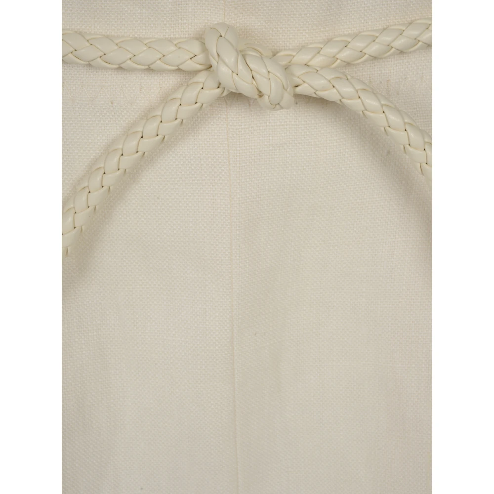 Zimmermann Witte Linnen Tuck Korte Broek Beige Dames