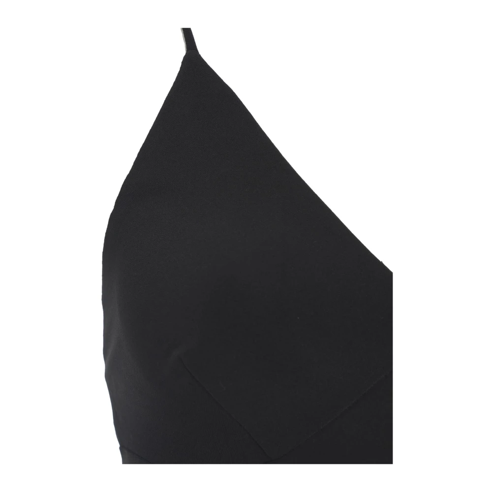 Norma Kamali Zwarte Jumpsuit met Wijde Pijpen V-Hals Black Dames