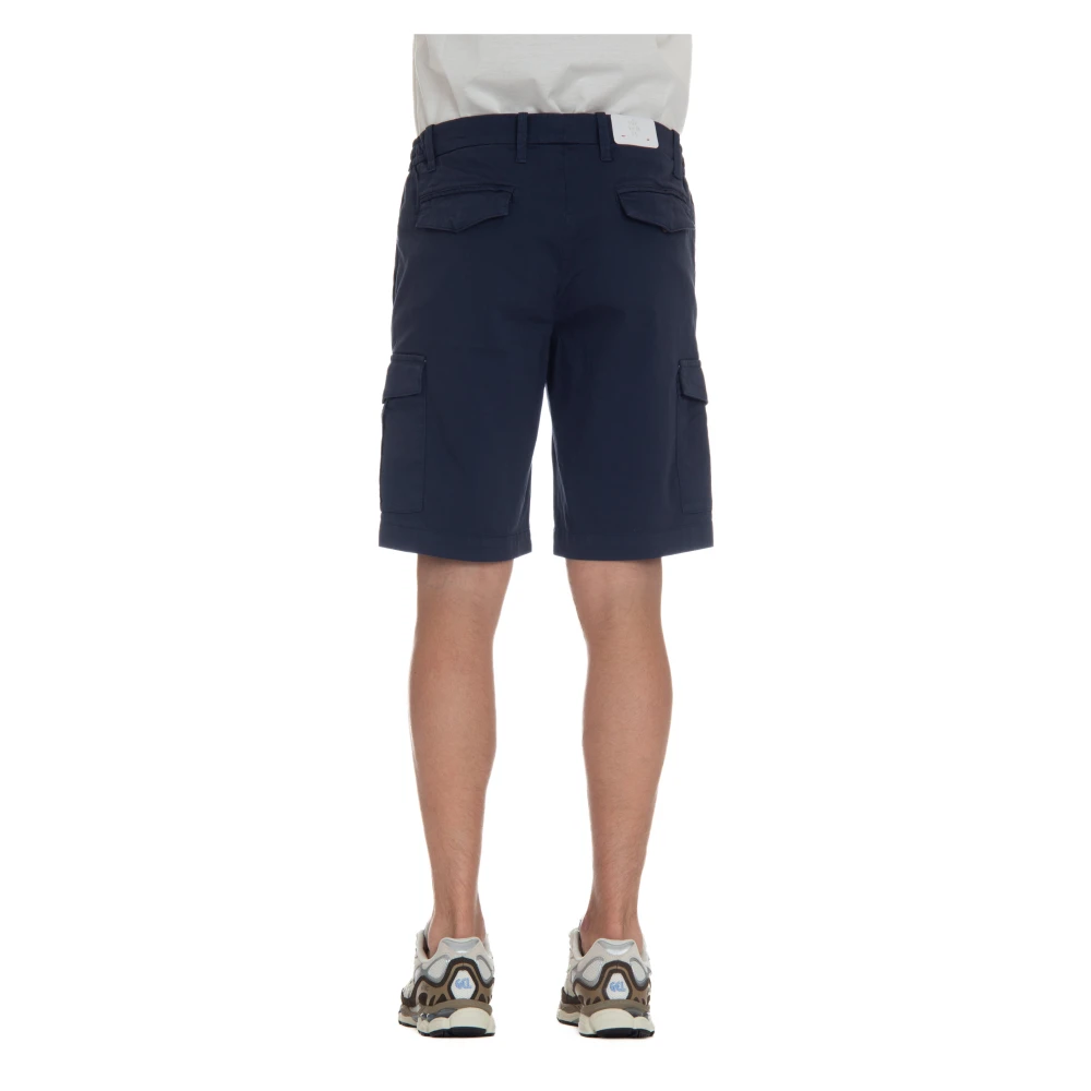 Eleventy Blauwe Shorts met Rits en Knoop Blue Heren