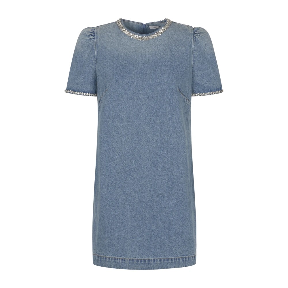 Zimmermann Versierde Denim Jurk Blue Dames