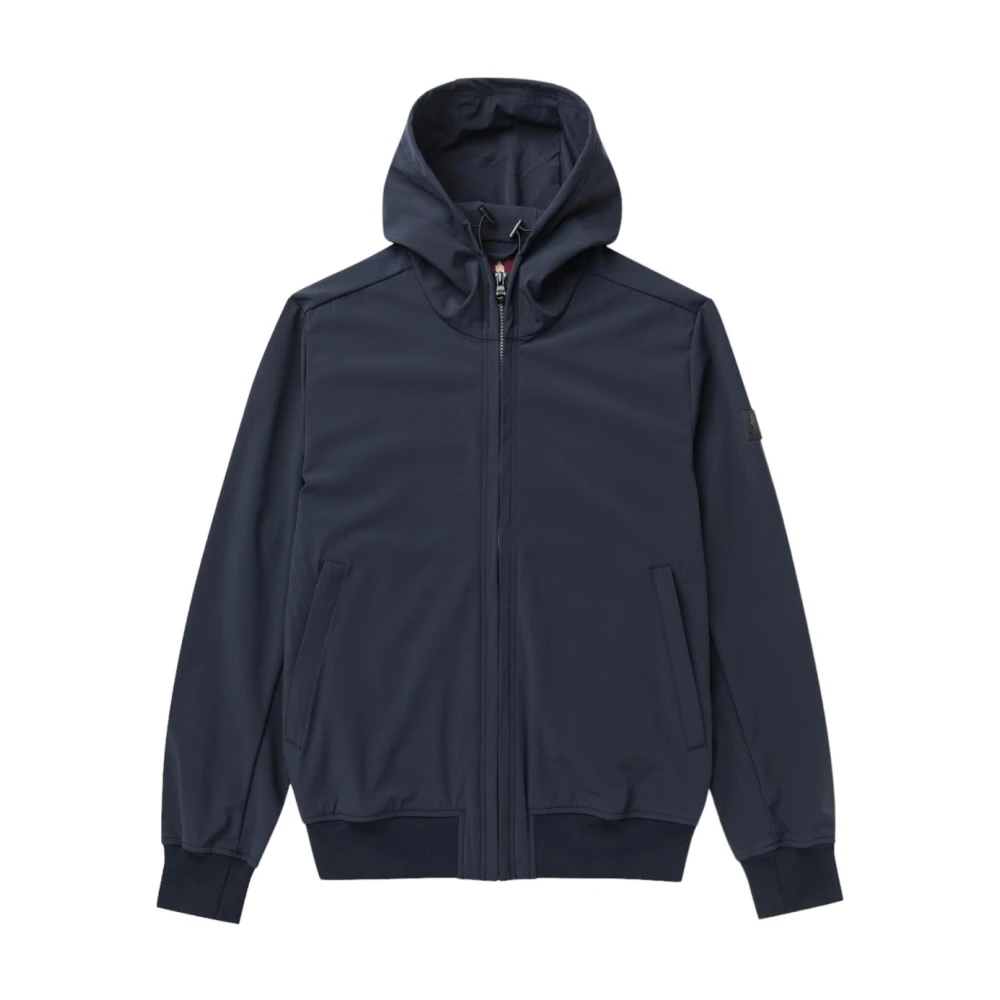 MCS Navy Blue Softshell Hoodie Jas Blue Heren