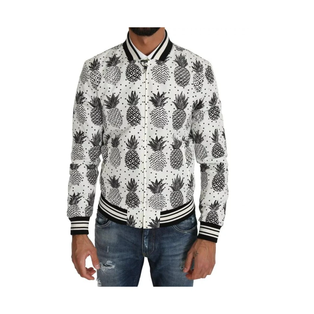 Dolce & Gabbana Men's Pineapple Print Bomber Jacket Model