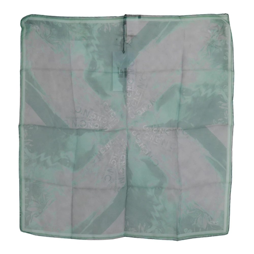 Costume National Women's Green Silk Shawl Foulard Wrap Scarf