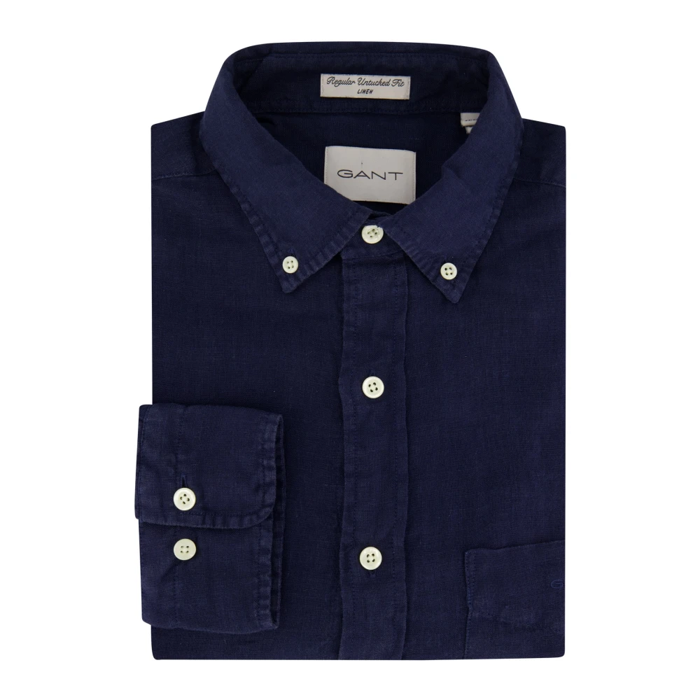 Gant Casual Donkerblauw Overhemd Blue Heren