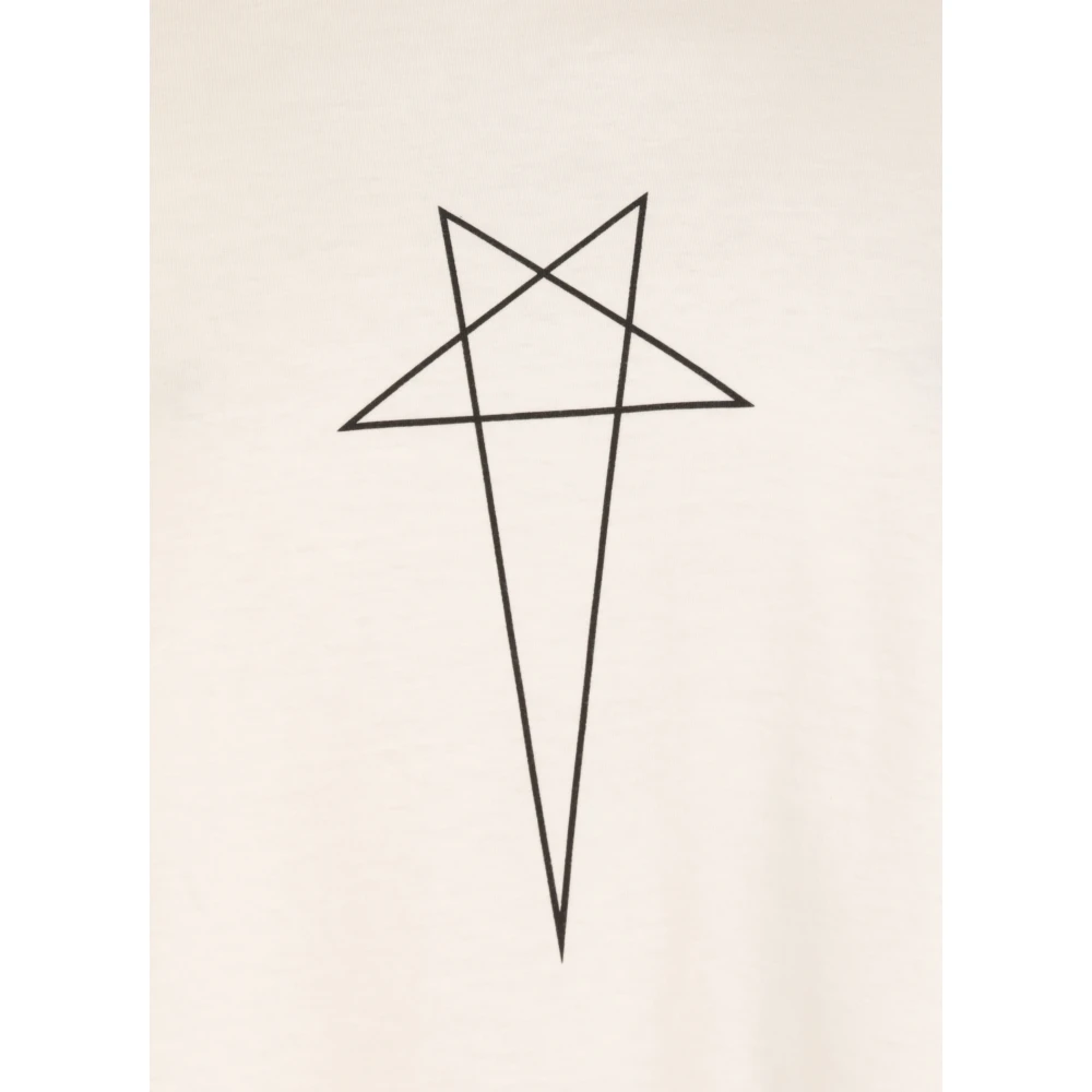 Rick Owens Wit Katoenen T-shirt met Logo White Heren