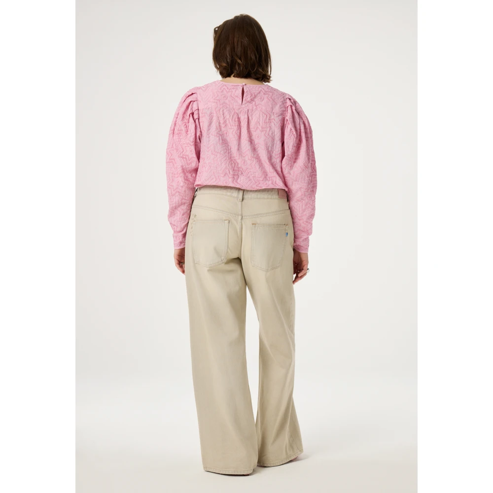Fabienne Chapot Beige Wide Leg Jeans voor Vrouwen Beige Dames