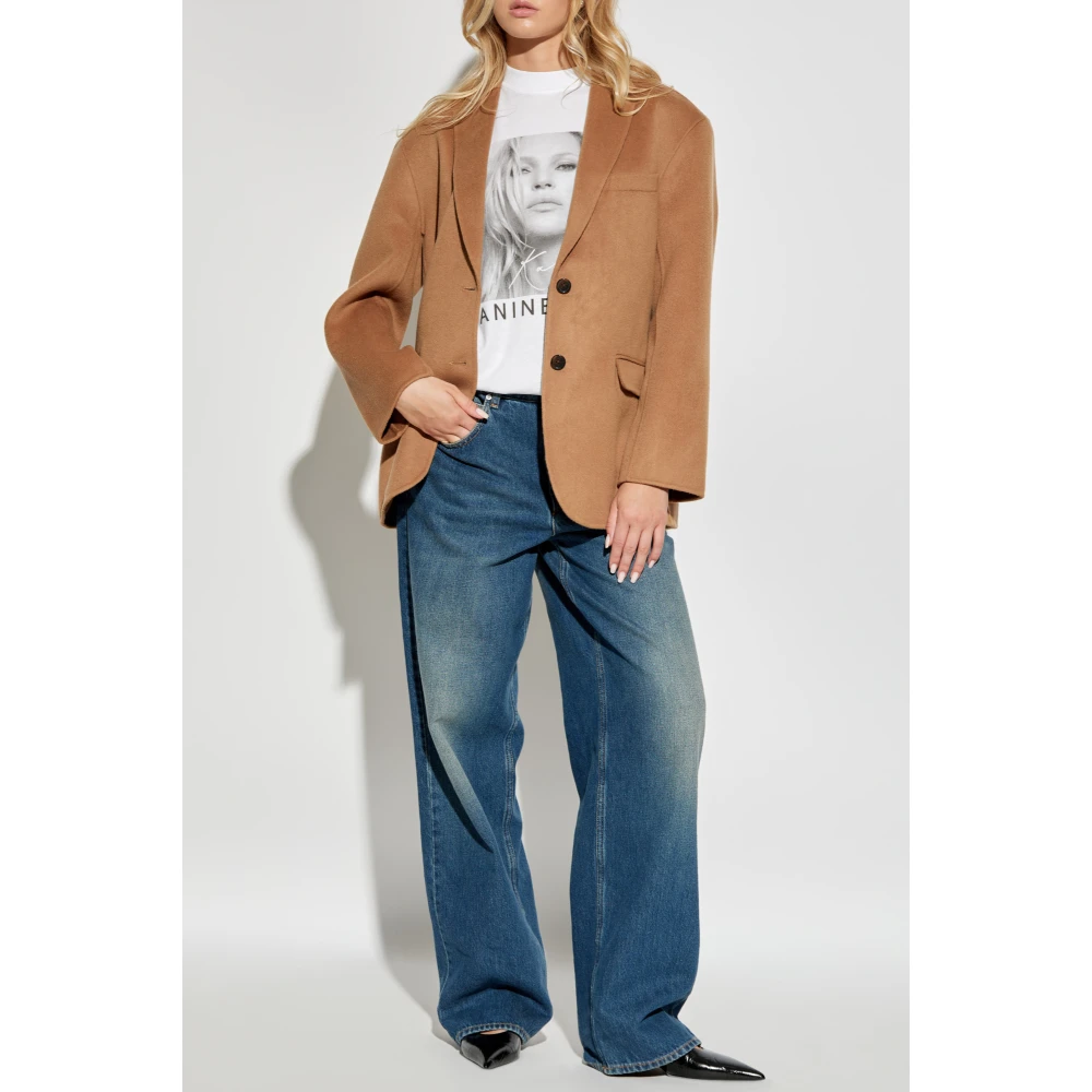 Anine Bing Wollen Blazer Brown Dames