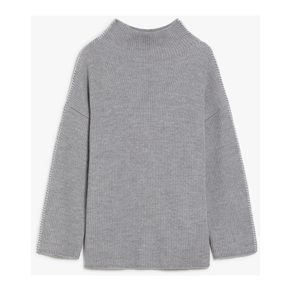 Max Mara Grijze Wollen Gebreide Trui Gray Dames