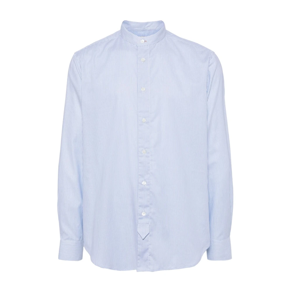 PS By Paul Smith Blauw Gestreept Katoenen Overhemd Klassieke Kraag Blue Heren