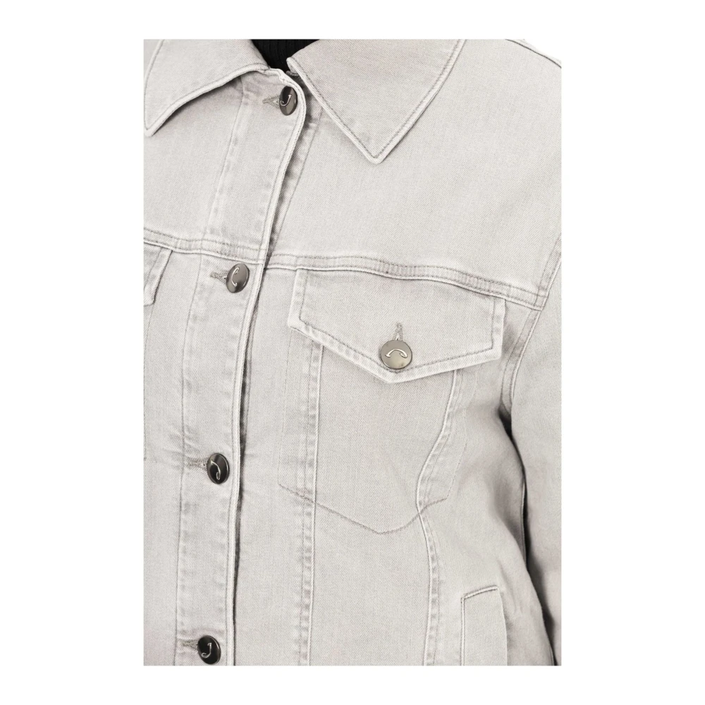 Jacob Cohën Denim Jack Knoopsluiting 4 Zakken Gray Dames