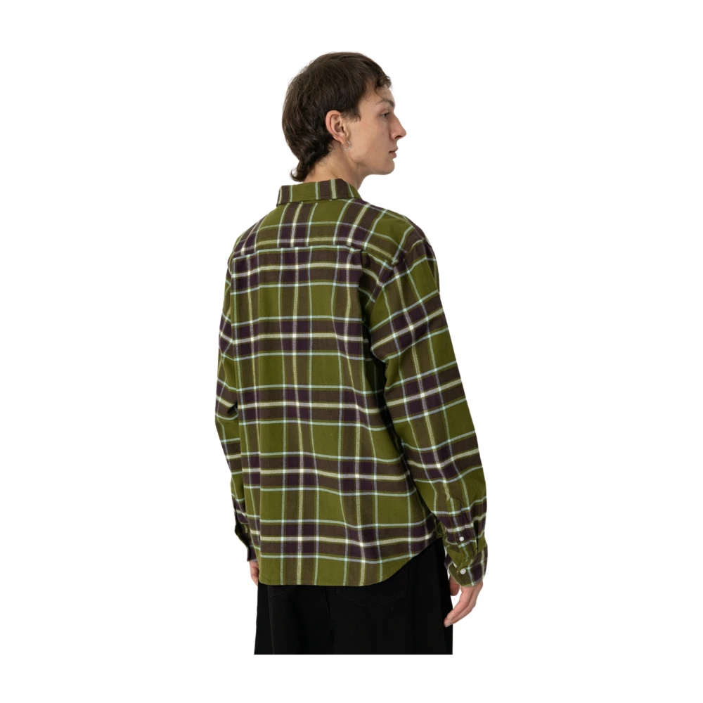 Obey Stijlvol Geweven Overhemd Green Heren