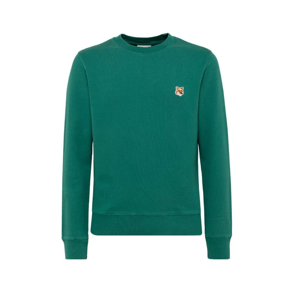 Maison Kitsuné Katoenen sweatshirt met logo patch Green Heren