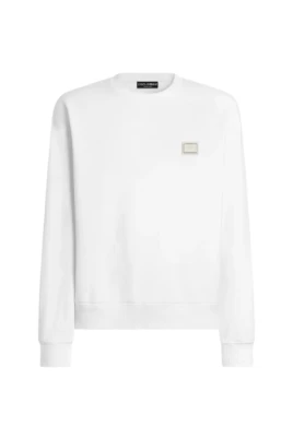 Jersey sweatshirt med logotypbricka