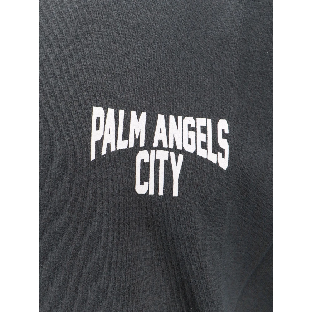 Palm Angels Stad Print Katoenen T-Shirt Black Heren