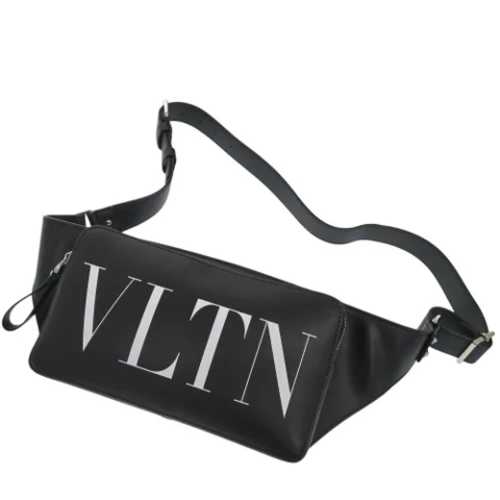 Valentino Vintage Pre-owned Leather crossbody-bags Black Heren