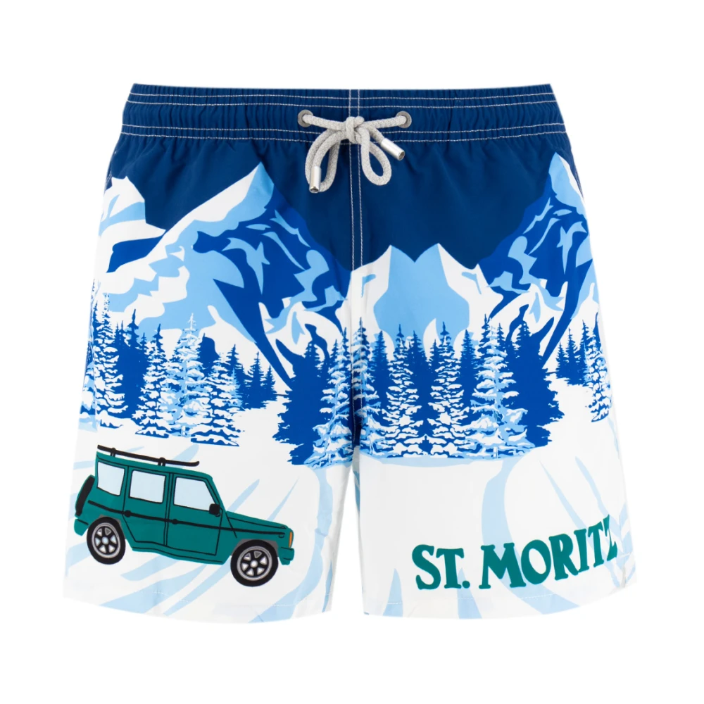 MC2 Saint Barth Gestreepte zwemboxershorts Blue Heren