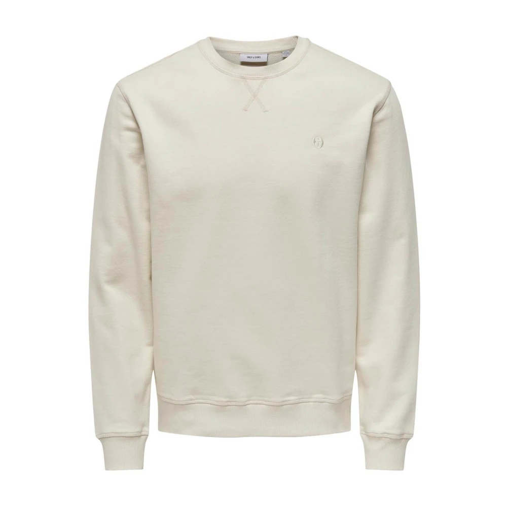 Only & Sons Crew Neck Sweater Antique White Heren