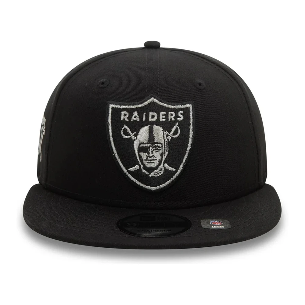 new era Zwarte Raiders Metallic Outline Pet Black Heren