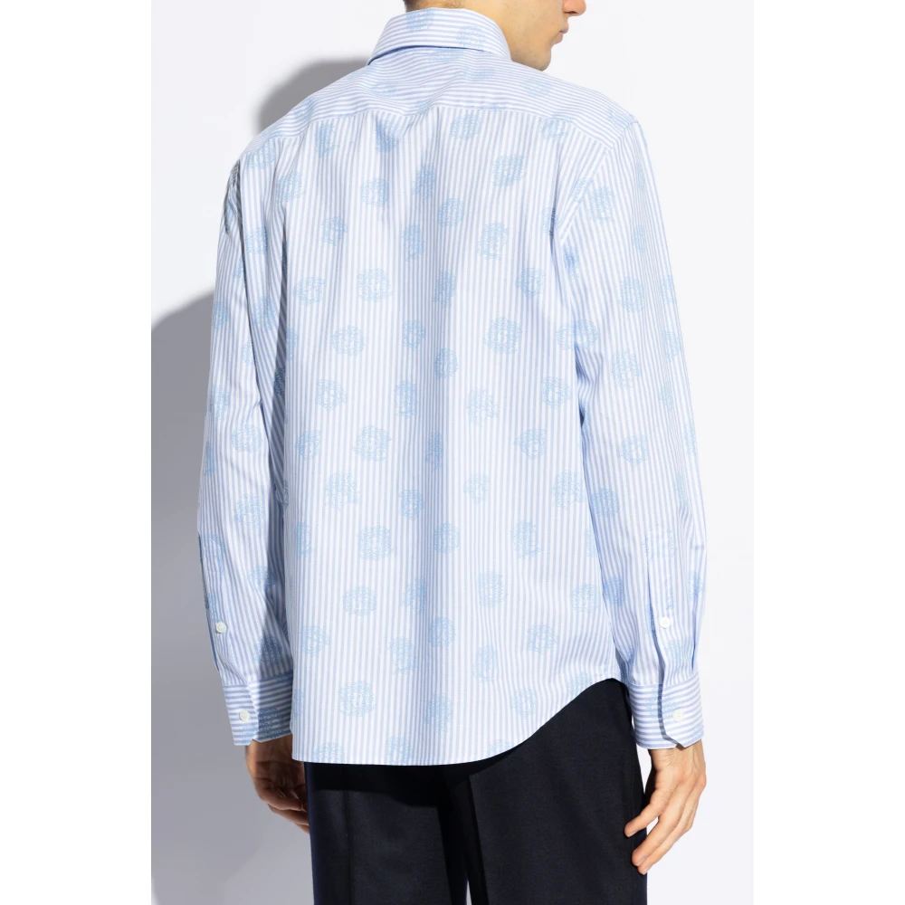 Versace Gestreept overhemd Blue Heren