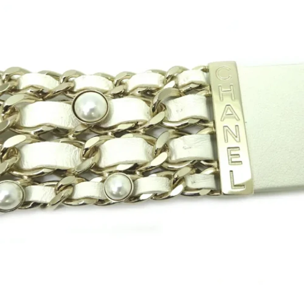 Chanel Vintage Pre-owned Leather belts White Dames