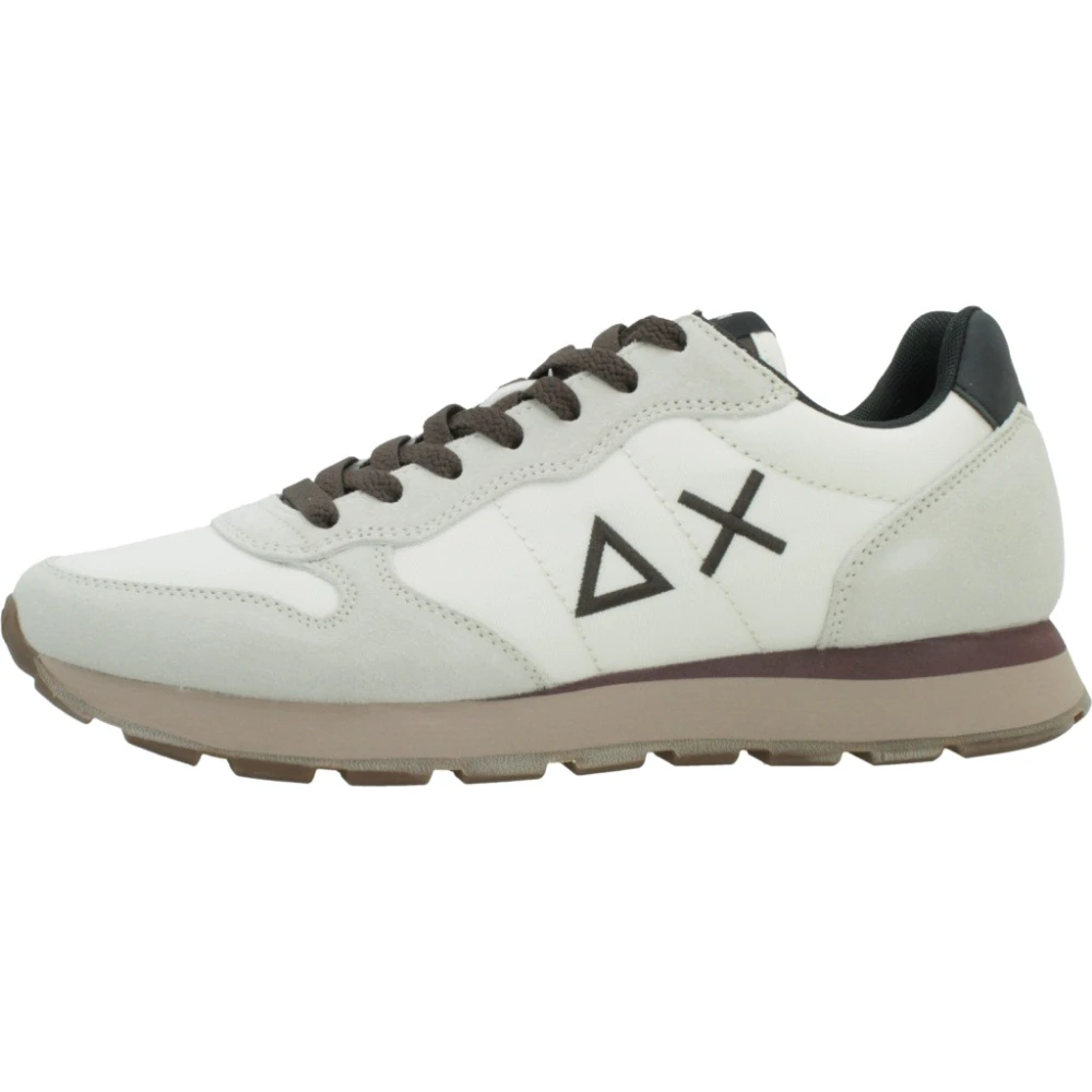 Sun 68 Uomo Bianco/Cream Sneaker Tom In Nylon E Suede - Immagine 4