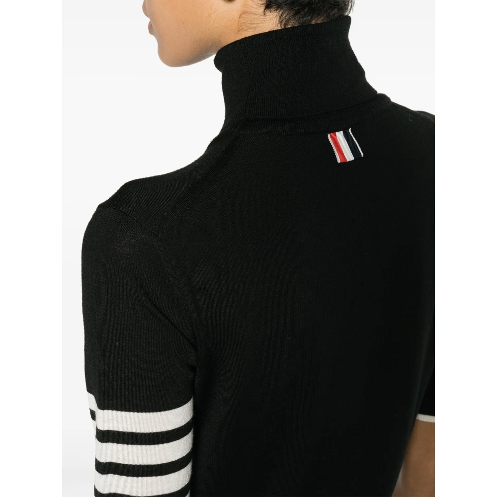 Thom Browne Gestreepte korte trui Black Dames