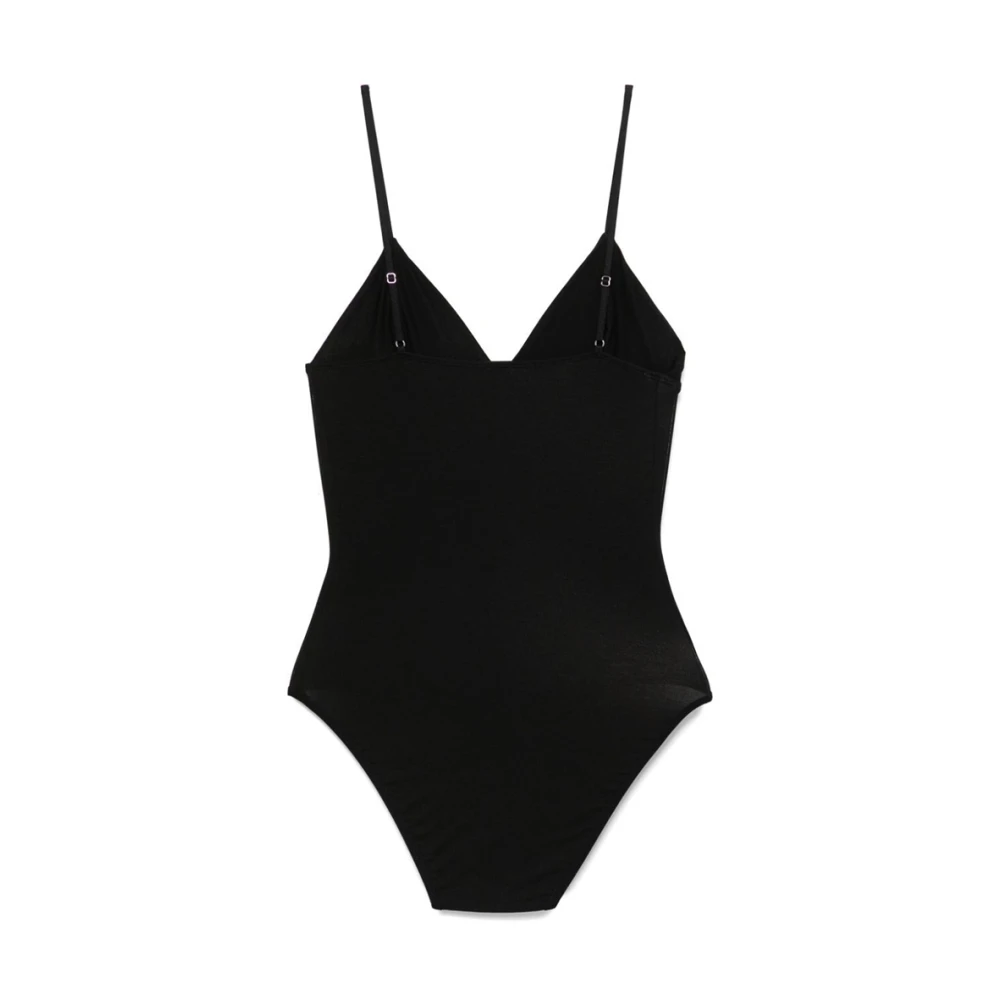 Baserange Minimalistische V-hals Bodysuit in Zwart Black Dames