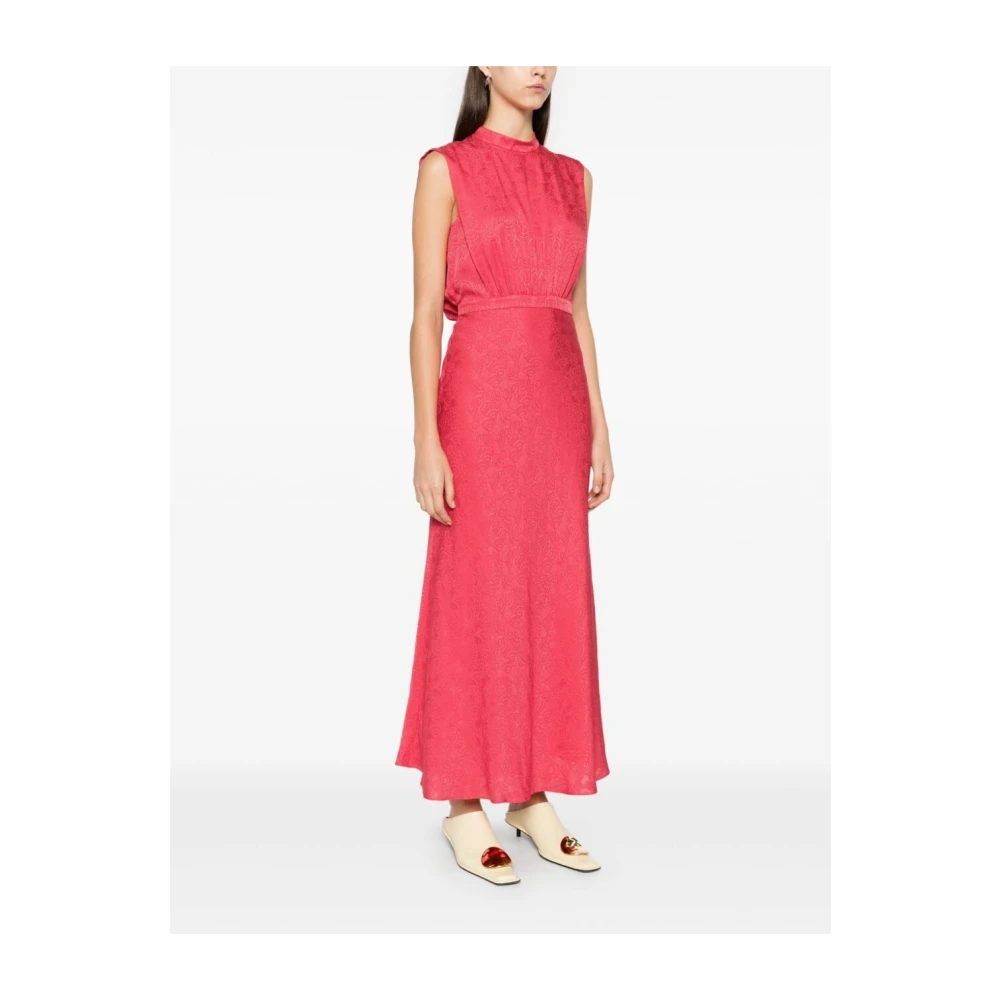 Saloni Hibiscus Zijden Jurk Pink Dames