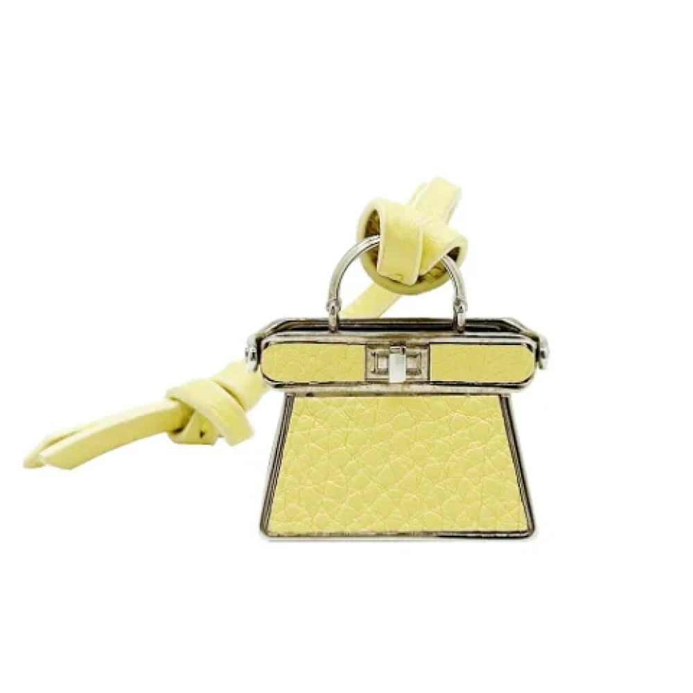 Fendi Vintage Pre-owned Leather key-holders Yellow Dames
