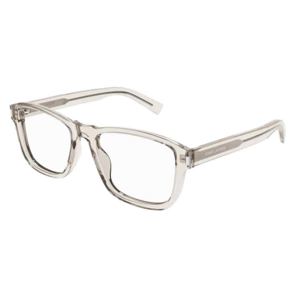 Saint Laurent Rektangulära optiska glasögon i beige Beige, Unisex