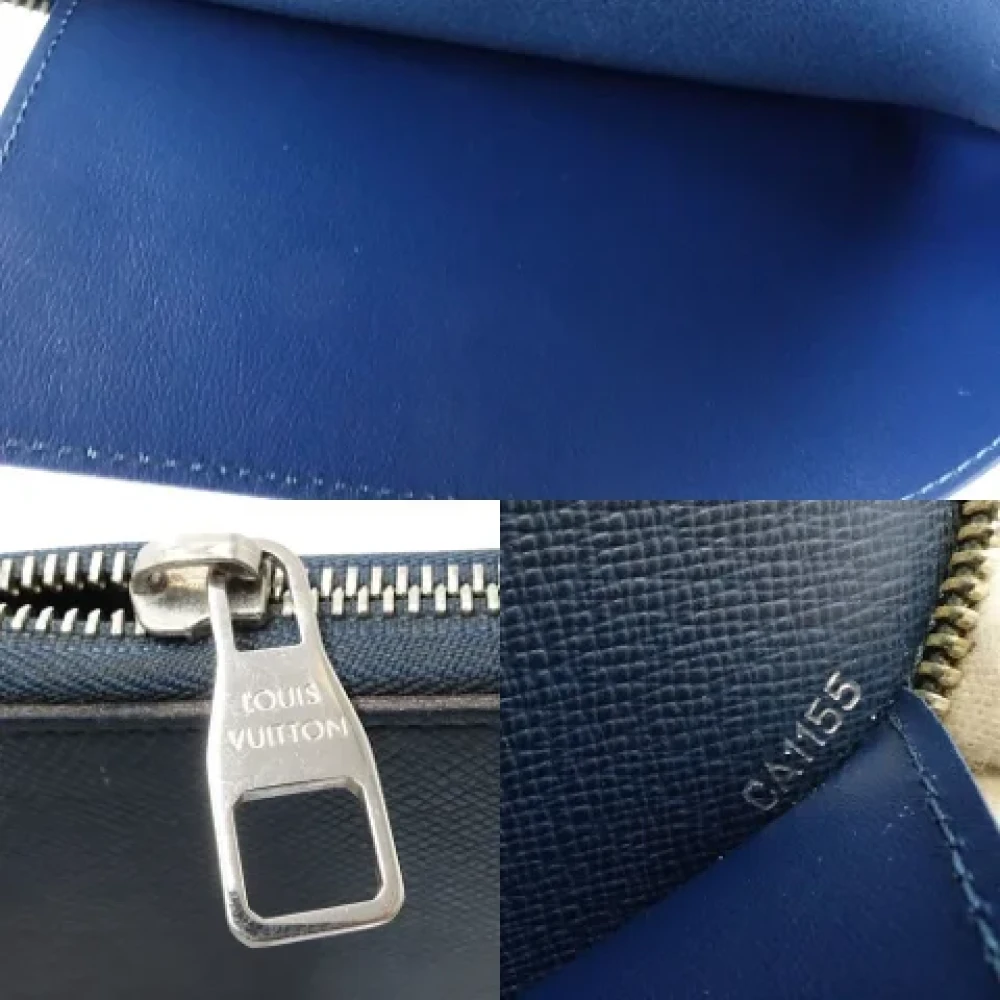 Louis Vuitton Vintage Pre-owned Leather wallets Blue Heren