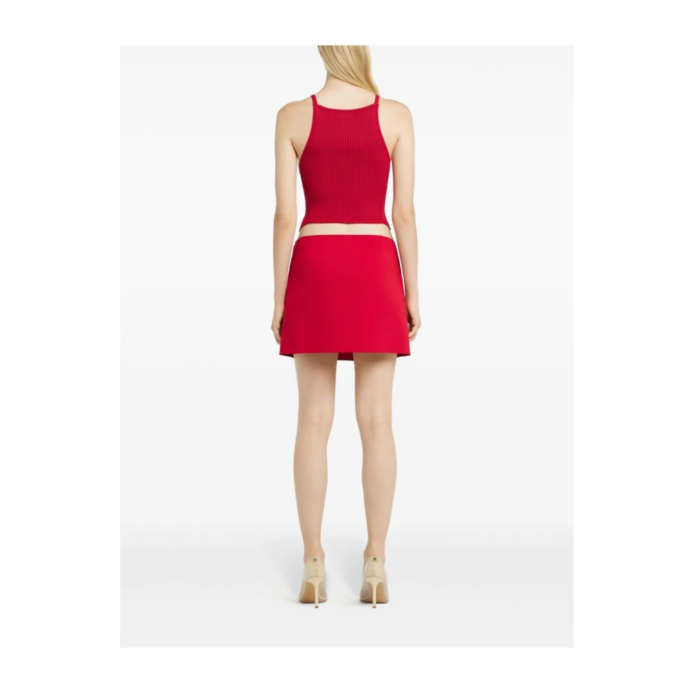 Courrèges Robijnrode Geribbelde Tanktop Red Dames