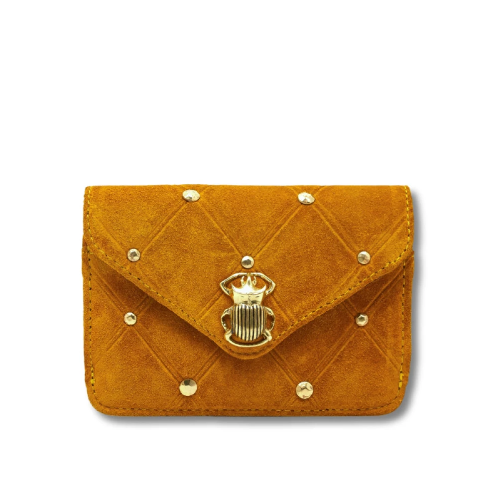 Claris Virot Amber Suède Enveloppe Kaarthouder Brown Dames