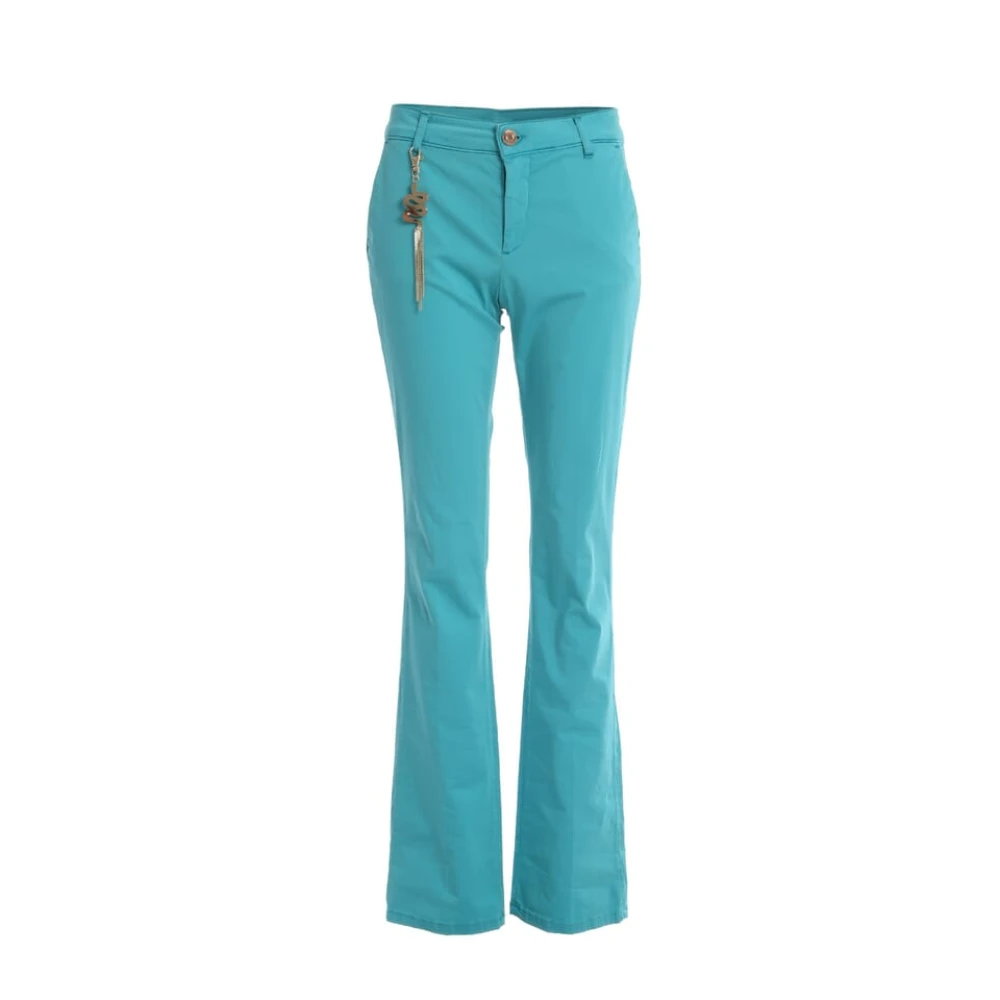 Fracomina Bootcut Broek Lente-Zomer 2024 Collectie Blue Dames