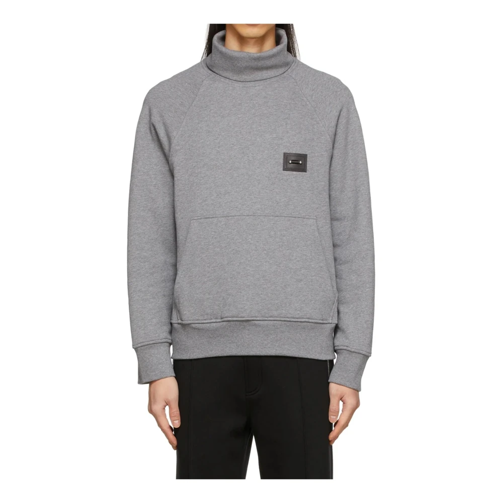 Neil Barrett Jewel Turtleneck Sweatshirt met Patch Detail Gray Dames
